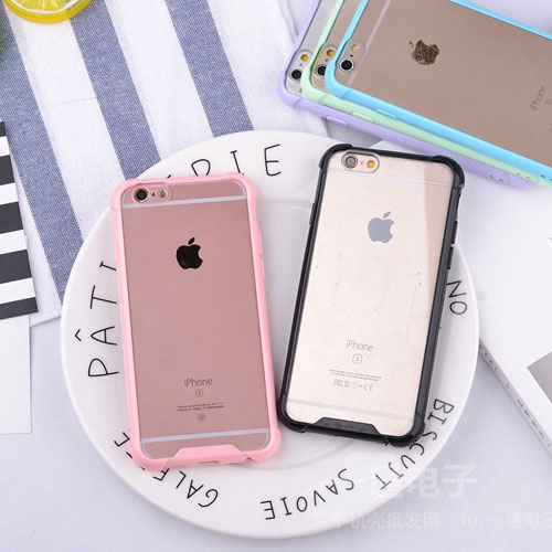 iPhone6s糖果色手機殼蘋果6plus氣囊防摔保護套透明軟4.7廠家直批