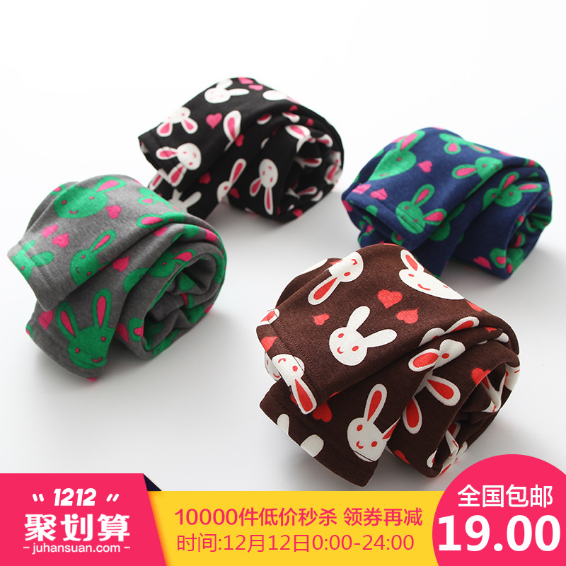 寶寶打底褲 冬裝韓新童裝女童裝兒童加絨加厚卡通褲子kz-7395